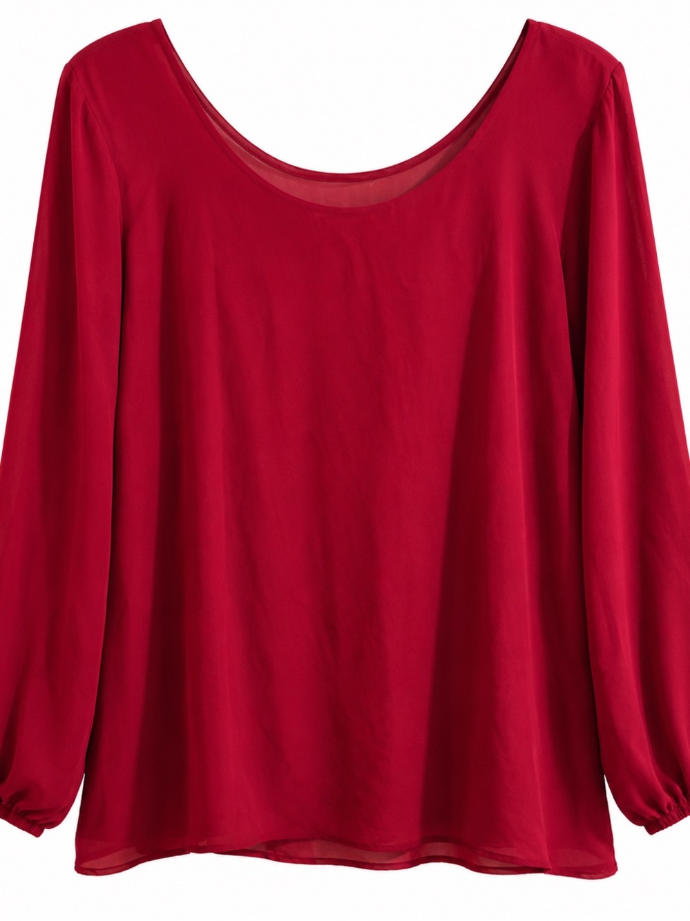 Studio Y Crimson Ruffle Bow Blouse